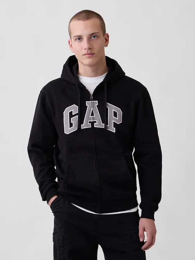 Sudadera con capucha y cremallera para adulto «Vintagesoft Arch Logo»