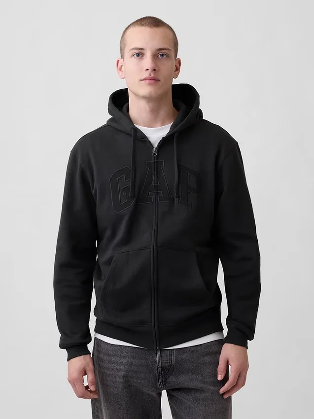 Sudadera con capucha y cremallera para adulto «Vintagesoft Arch Logo»