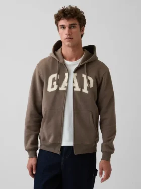 Sudadera con capucha y cremallera para adulto «Vintagesoft Arch Logo»