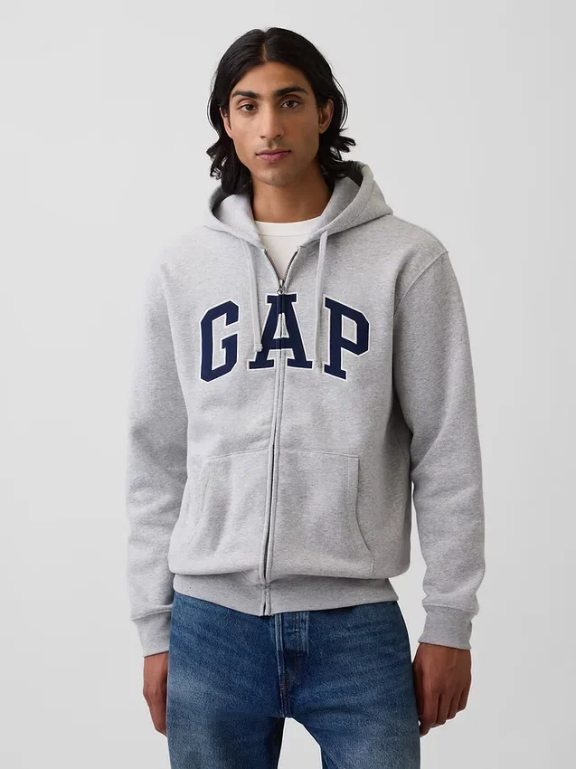 Sudadera con capucha y cremallera para adulto «Vintagesoft Arch Logo»