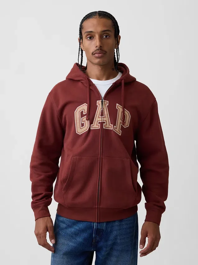 Sudadera con capucha y cremallera para adulto «Vintagesoft Arch Logo»