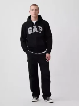Sudadera con capucha y cremallera para adulto «Vintagesoft Arch Logo»
