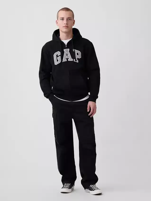 Sudadera con capucha y cremallera para adulto «Vintagesoft Arch Logo»