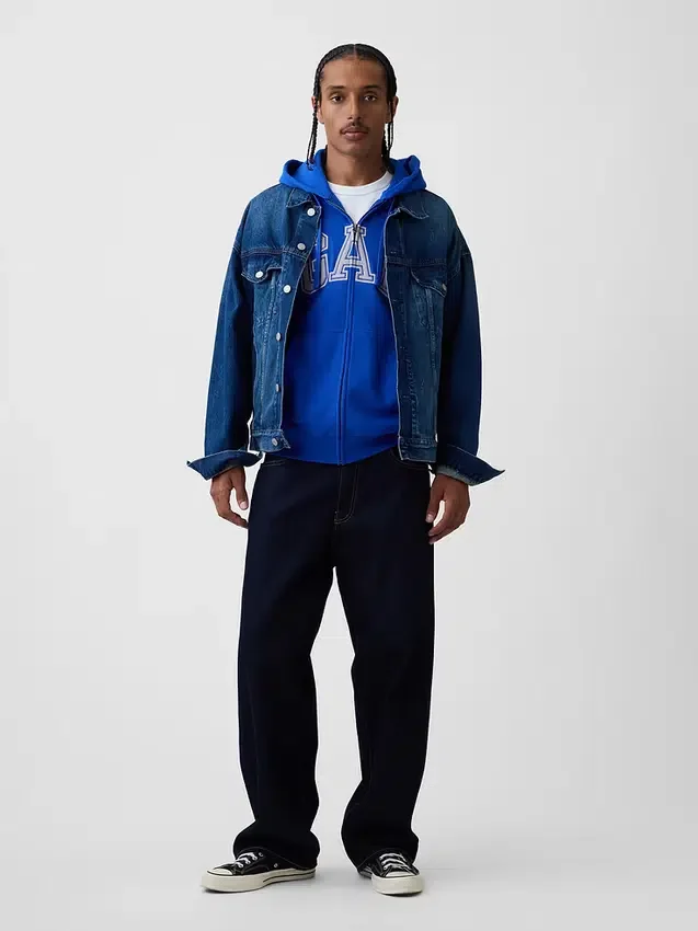 Sudadera con capucha y cremallera para adulto «Vintagesoft Arch Logo»