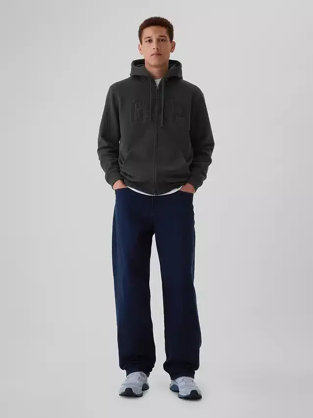 Sudadera con capucha y cremallera para adulto «Vintagesoft Arch Logo»