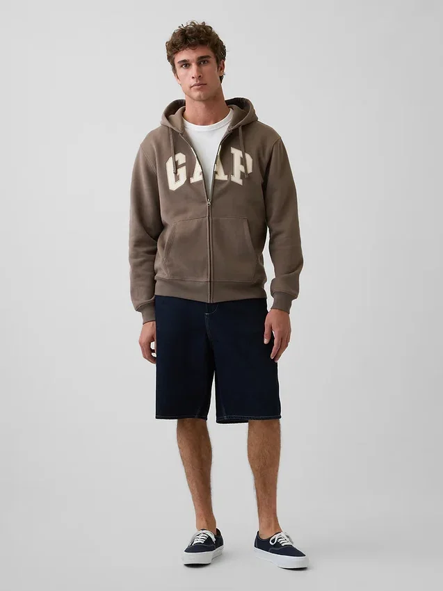 Sudadera con capucha y cremallera para adulto «Vintagesoft Arch Logo»