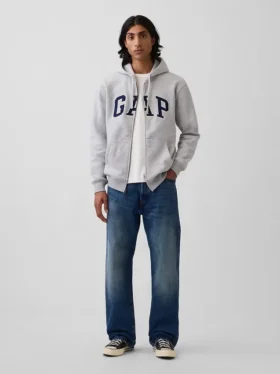 Sudadera con capucha y cremallera para adulto «Vintagesoft Arch Logo»