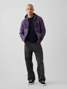 Sudadera con capucha y cremallera para adulto «Vintagesoft Arch Logo»