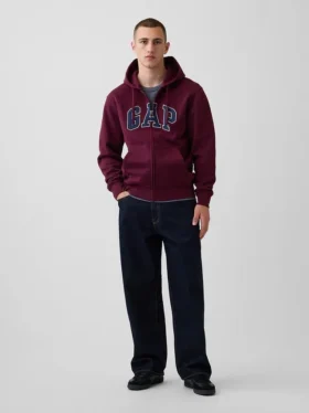 Sudadera con capucha y cremallera para adulto «Vintagesoft Arch Logo»