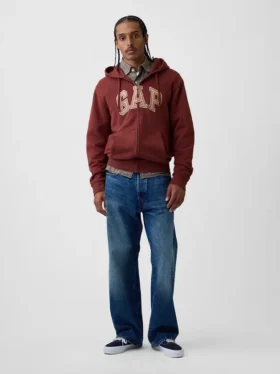 Sudadera con capucha y cremallera para adulto «Vintagesoft Arch Logo»