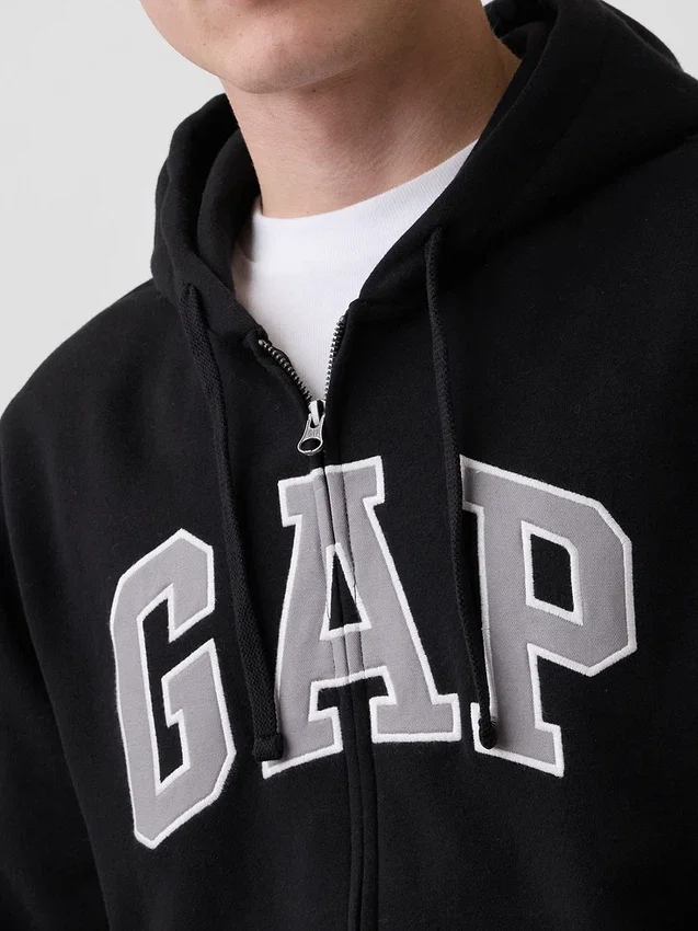 Sudadera con capucha y cremallera para adulto «Vintagesoft Arch Logo»