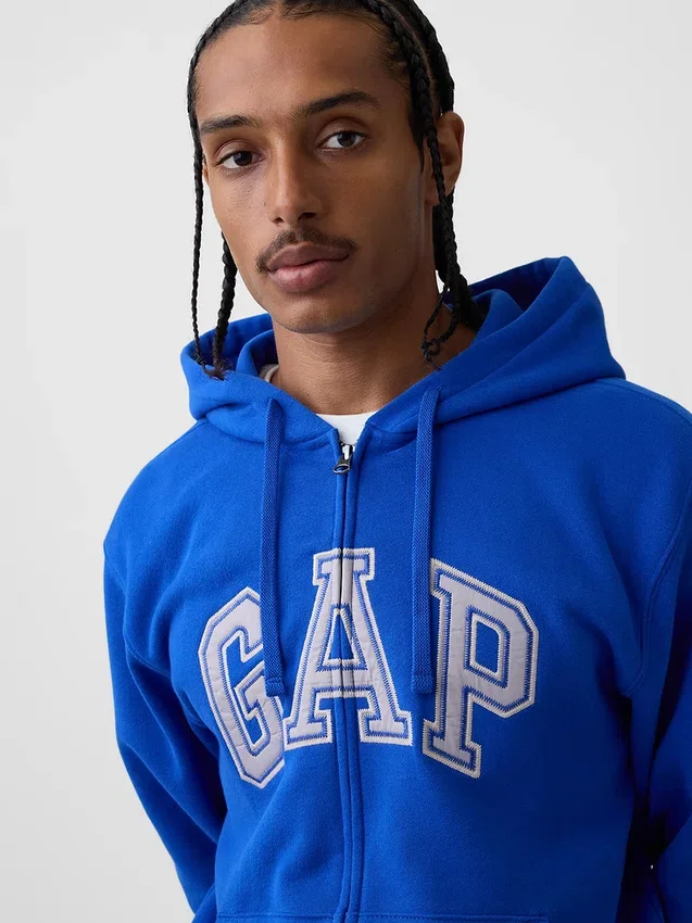 Sudadera con capucha y cremallera para adulto «Vintagesoft Arch Logo»