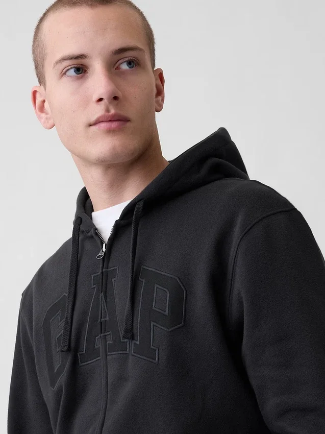 Sudadera con capucha y cremallera para adulto «Vintagesoft Arch Logo»