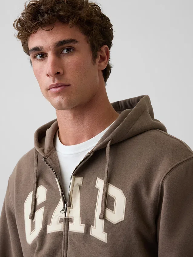 Sudadera con capucha y cremallera para adulto «Vintagesoft Arch Logo»