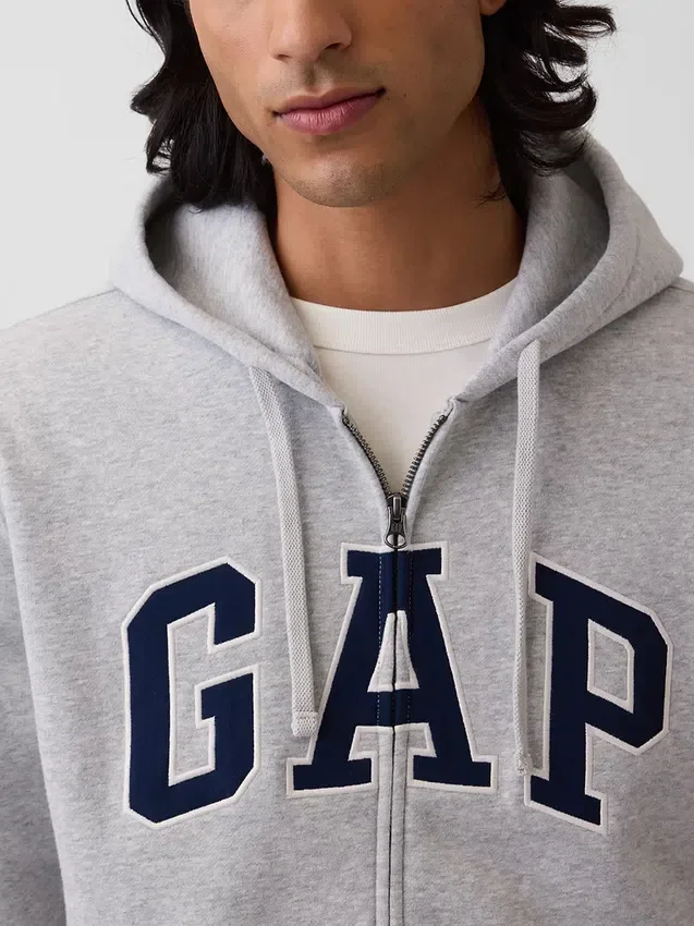 Sudadera con capucha y cremallera para adulto «Vintagesoft Arch Logo»