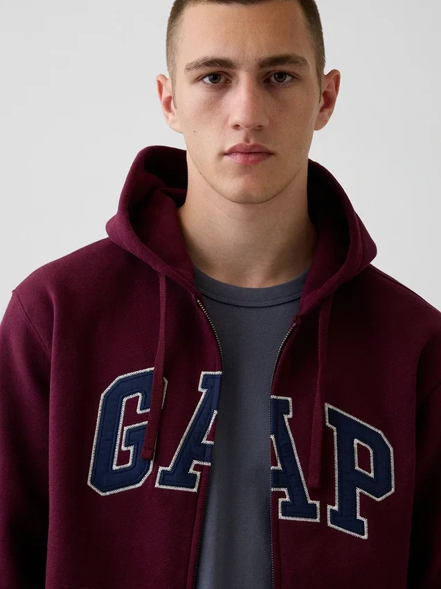 Sudadera con capucha y cremallera para adulto «Vintagesoft Arch Logo»