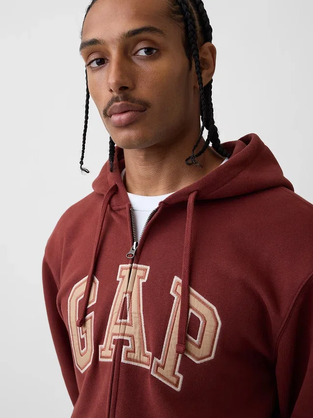 Sudadera con capucha y cremallera para adulto «Vintagesoft Arch Logo»