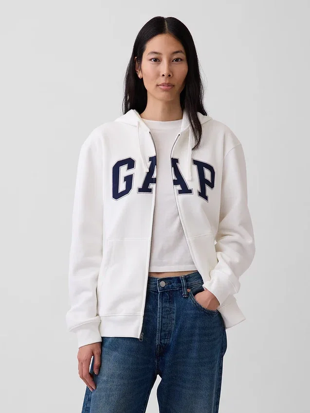 Sudadera con capucha y cremallera para adulto «Vintagesoft Arch Logo»