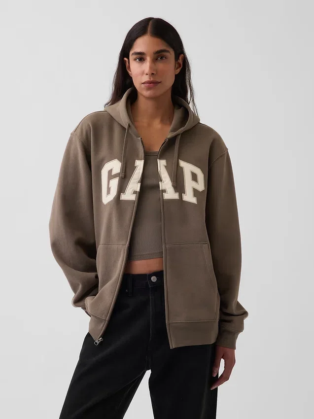 Sudadera con capucha y cremallera para adulto «Vintagesoft Arch Logo»