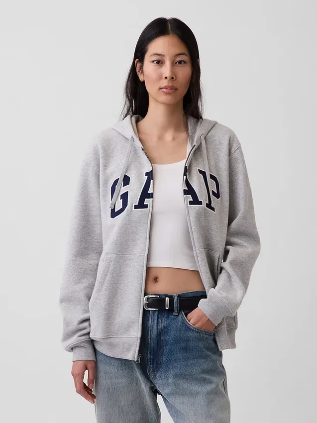 Sudadera con capucha y cremallera para adulto «Vintagesoft Arch Logo»