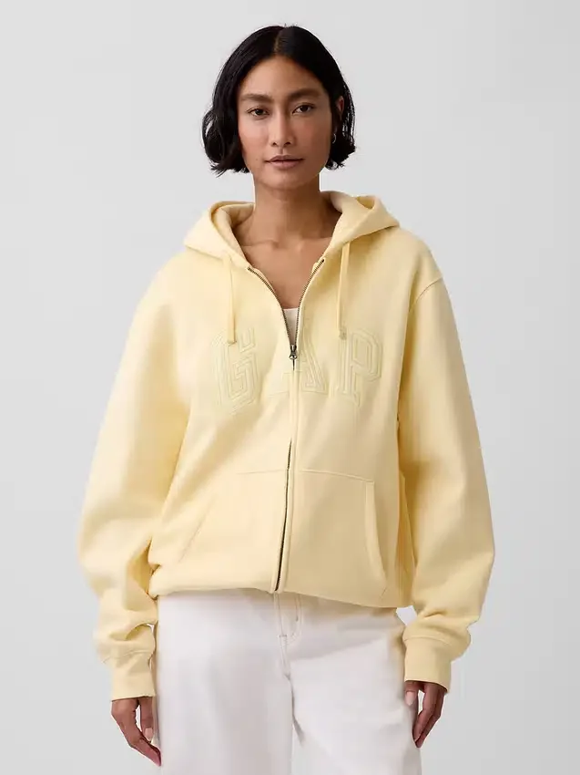 Sudadera con capucha y cremallera para adulto «Vintagesoft Arch Logo»