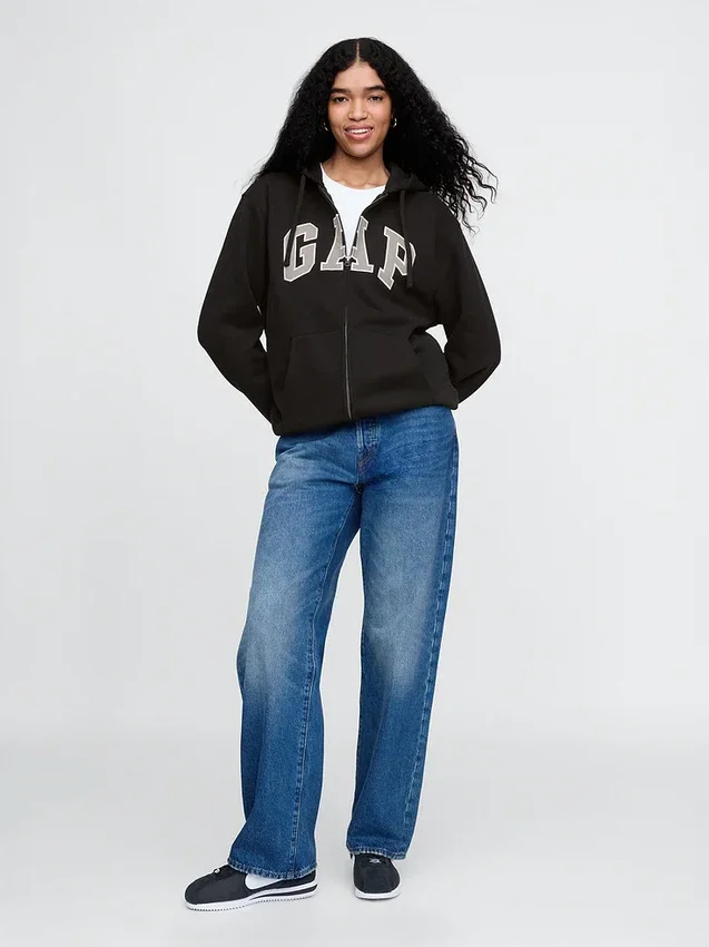 Sudadera con capucha y cremallera para adulto «Vintagesoft Arch Logo»