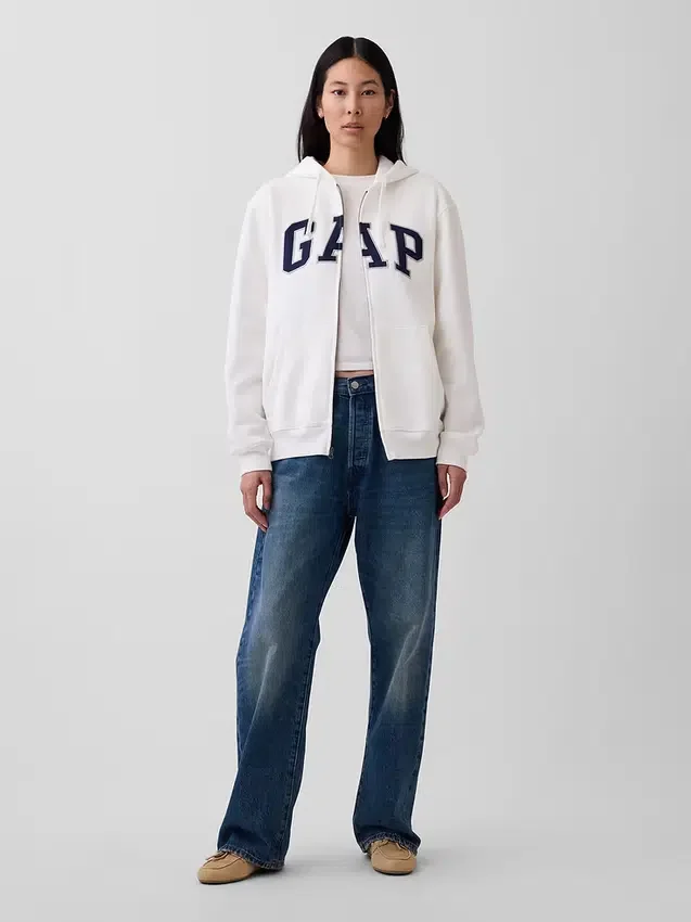 Sudadera con capucha y cremallera para adulto «Vintagesoft Arch Logo»