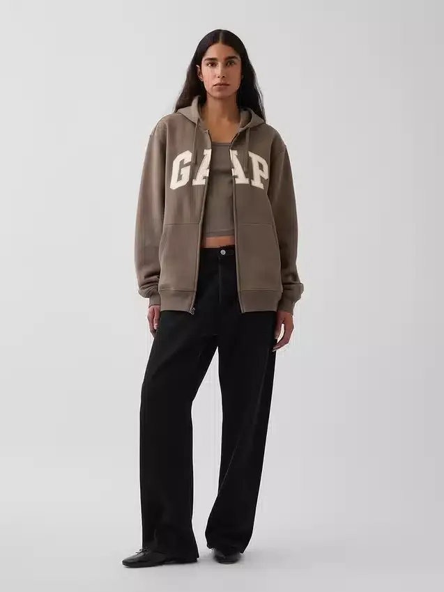 Sudadera con capucha y cremallera para adulto «Vintagesoft Arch Logo»