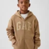 Sudadera con capucha y cremallera para niño con logotipo Vintagesoft