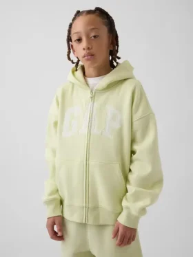 Sudadera con capucha y cremallera para niño con logotipo Vintagesoft