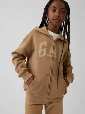 Sudadera con capucha y cremallera para niño con logotipo Vintagesoft