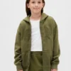 Sudadera con capucha y cremallera para niño con logotipo Vintagesoft