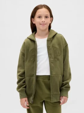 Sudadera con capucha y cremallera para niño con logotipo Vintagesoft
