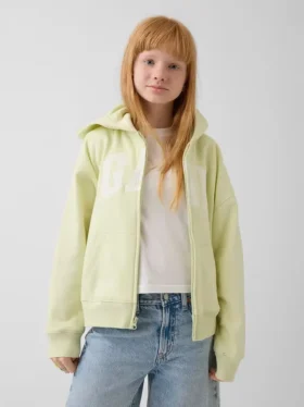 Sudadera con capucha y cremallera para niño con logotipo Vintagesoft
