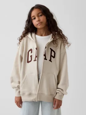Sudadera con capucha y cremallera para niño con logotipo Vintagesoft