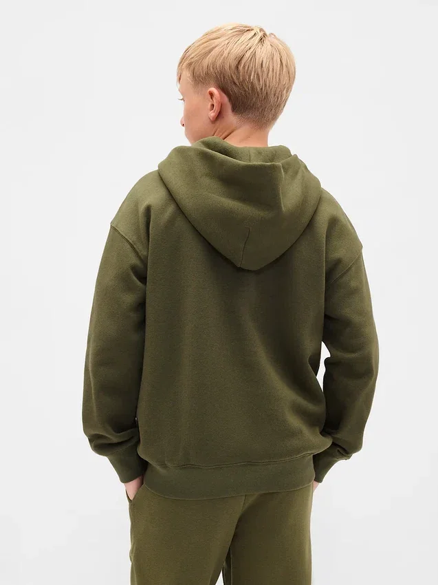 Sudadera con capucha y cremallera para niño con logotipo Vintagesoft