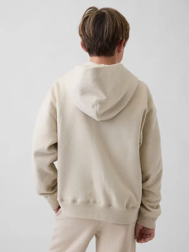Sudadera con capucha y cremallera para niño con logotipo Vintagesoft