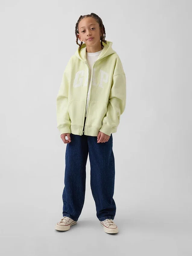 Sudadera con capucha y cremallera para niño con logotipo Vintagesoft