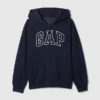Sudadera con capucha y cremallera para niño con logotipo Vintagesoft