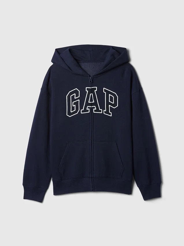 Sudadera con capucha y cremallera para niño con logotipo Vintagesoft