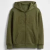 Sudadera con capucha y cremallera para niño con logotipo Vintagesoft