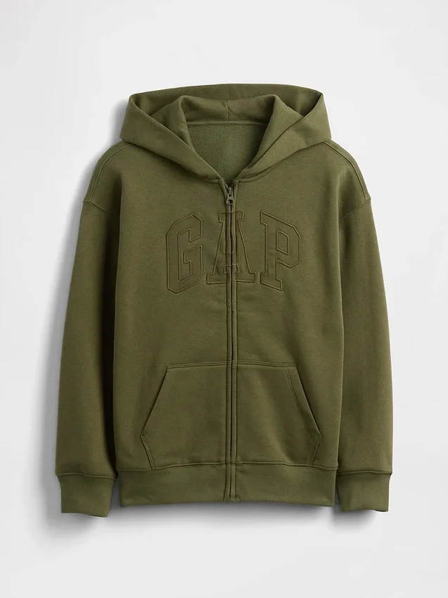 Sudadera con capucha y cremallera para niño con logotipo Vintagesoft