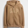 Sudadera con capucha y cremallera para niño con logotipo Vintagesoft