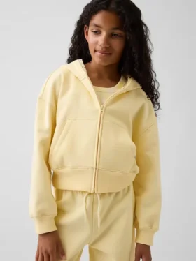 Sudadera con capucha y cremallera para niño Vintagesoft Relaxed con ribete de encaje