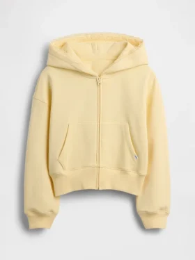 Sudadera con capucha y cremallera para niño Vintagesoft Relaxed con ribete de encaje
