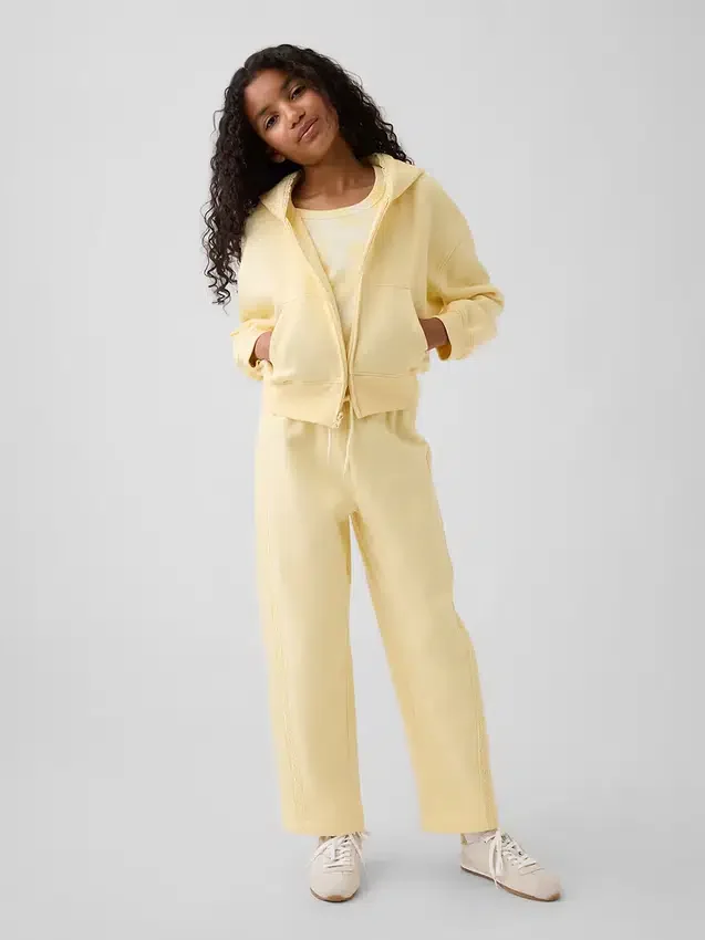 Sudadera con capucha y cremallera para niño Vintagesoft Relaxed con ribete de encaje