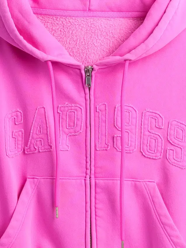 Sudadera con capucha y cremallera «Vintagesoft 1969 Logo»