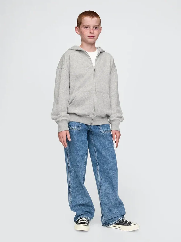 Sudadera con capucha y cremallera Vintagesoft para niños