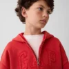 Sudadera con capucha y cremallera «Vintagesoft Relaxed Logo» para niños