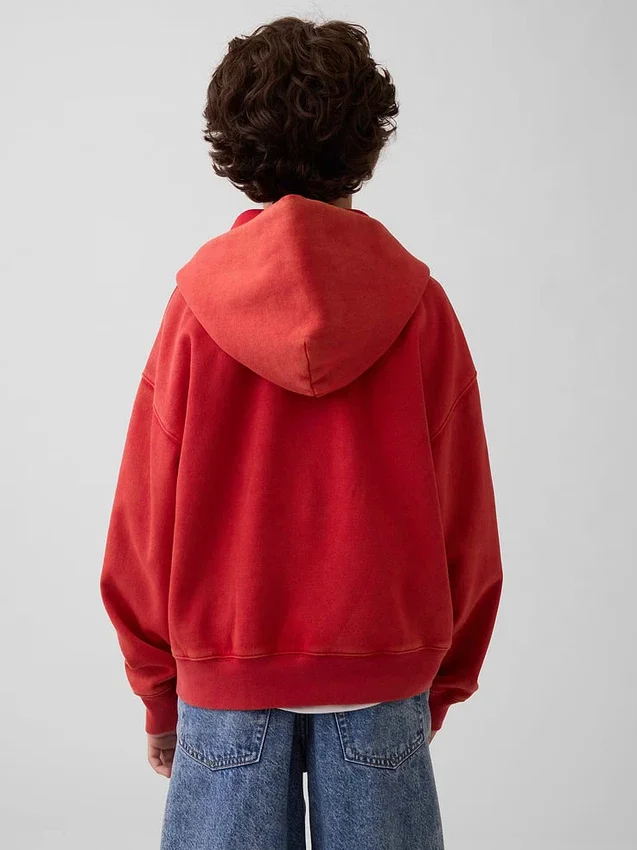 Sudadera con capucha y cremallera «Vintagesoft Relaxed Logo» para niños